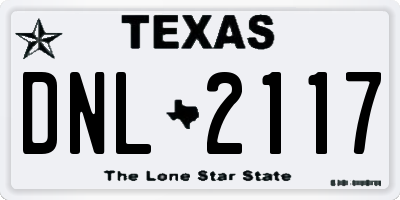 TX license plate DNL2117