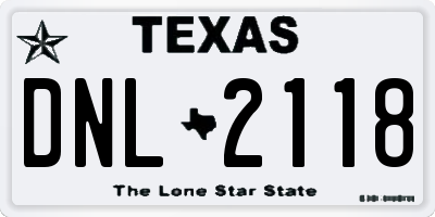 TX license plate DNL2118