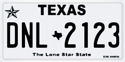TX license plate DNL2123