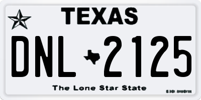 TX license plate DNL2125