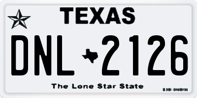 TX license plate DNL2126