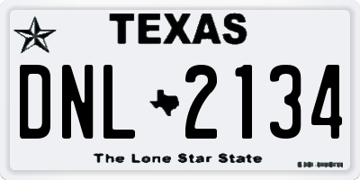 TX license plate DNL2134