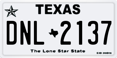 TX license plate DNL2137