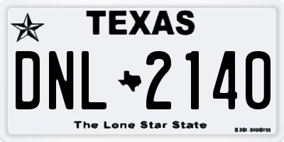 TX license plate DNL2140