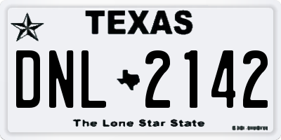 TX license plate DNL2142