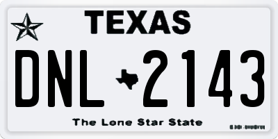 TX license plate DNL2143