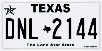 TX license plate DNL2144
