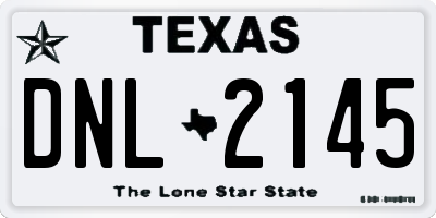 TX license plate DNL2145