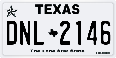 TX license plate DNL2146