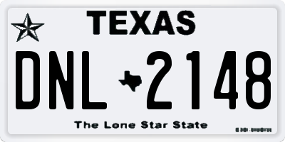 TX license plate DNL2148