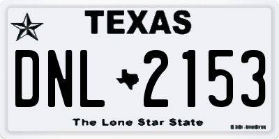 TX license plate DNL2153