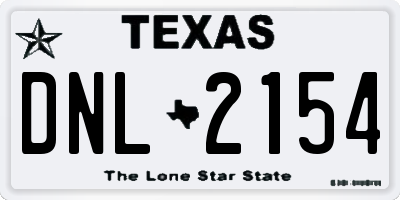 TX license plate DNL2154