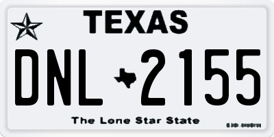 TX license plate DNL2155
