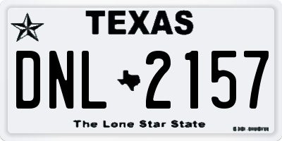 TX license plate DNL2157