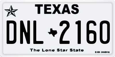 TX license plate DNL2160
