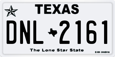 TX license plate DNL2161