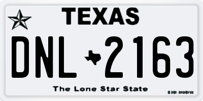 TX license plate DNL2163