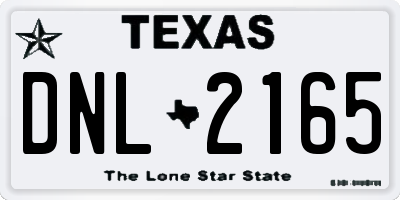 TX license plate DNL2165