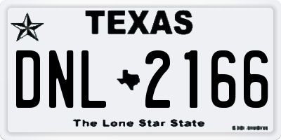 TX license plate DNL2166