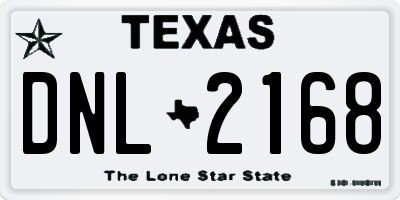 TX license plate DNL2168