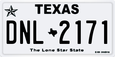 TX license plate DNL2171