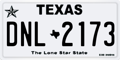 TX license plate DNL2173