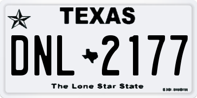 TX license plate DNL2177