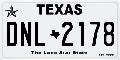 TX license plate DNL2178
