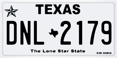 TX license plate DNL2179