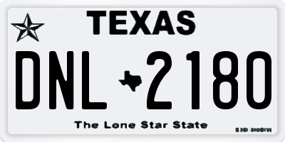 TX license plate DNL2180