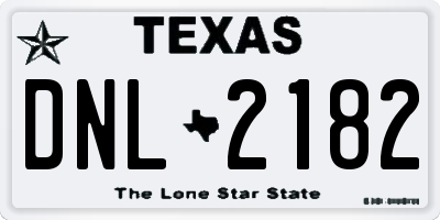 TX license plate DNL2182