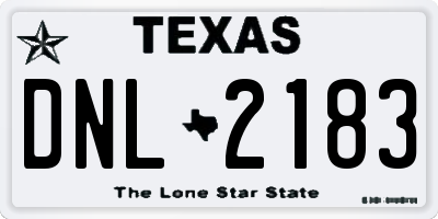 TX license plate DNL2183