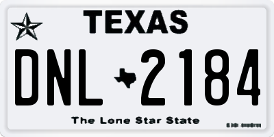TX license plate DNL2184