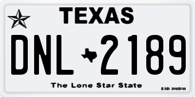 TX license plate DNL2189