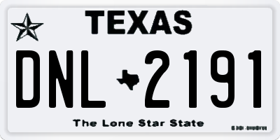 TX license plate DNL2191