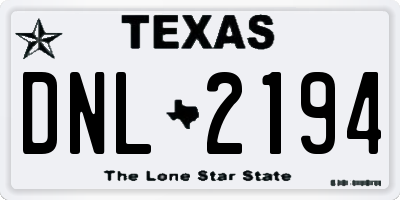 TX license plate DNL2194