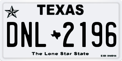 TX license plate DNL2196