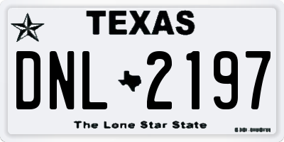 TX license plate DNL2197