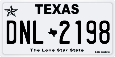 TX license plate DNL2198