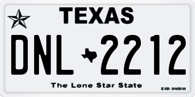TX license plate DNL2212