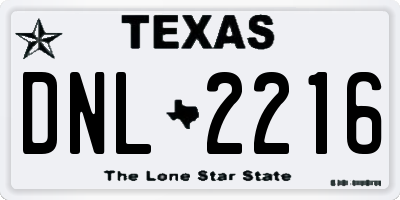 TX license plate DNL2216