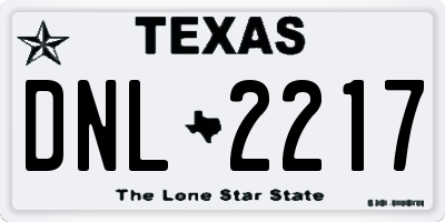 TX license plate DNL2217