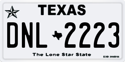 TX license plate DNL2223
