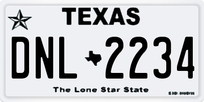 TX license plate DNL2234