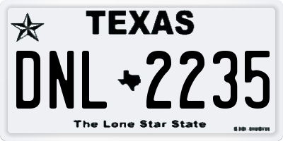TX license plate DNL2235