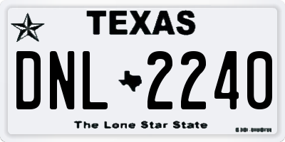TX license plate DNL2240