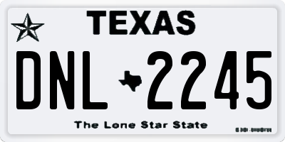 TX license plate DNL2245