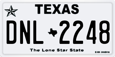 TX license plate DNL2248