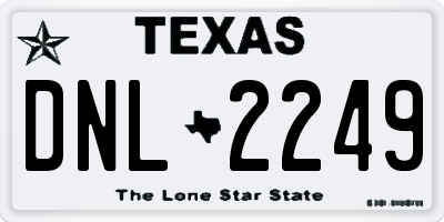 TX license plate DNL2249