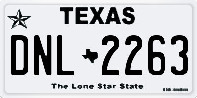 TX license plate DNL2263